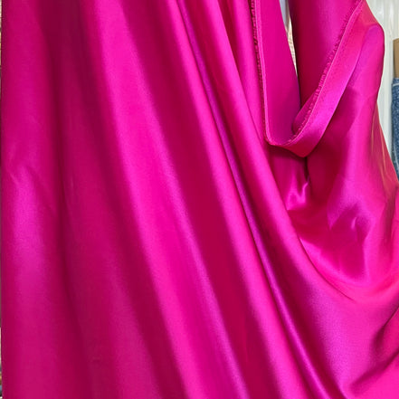 Hot Pink Pure Silk Charmeuse Fabric- 44” Wide- (370)