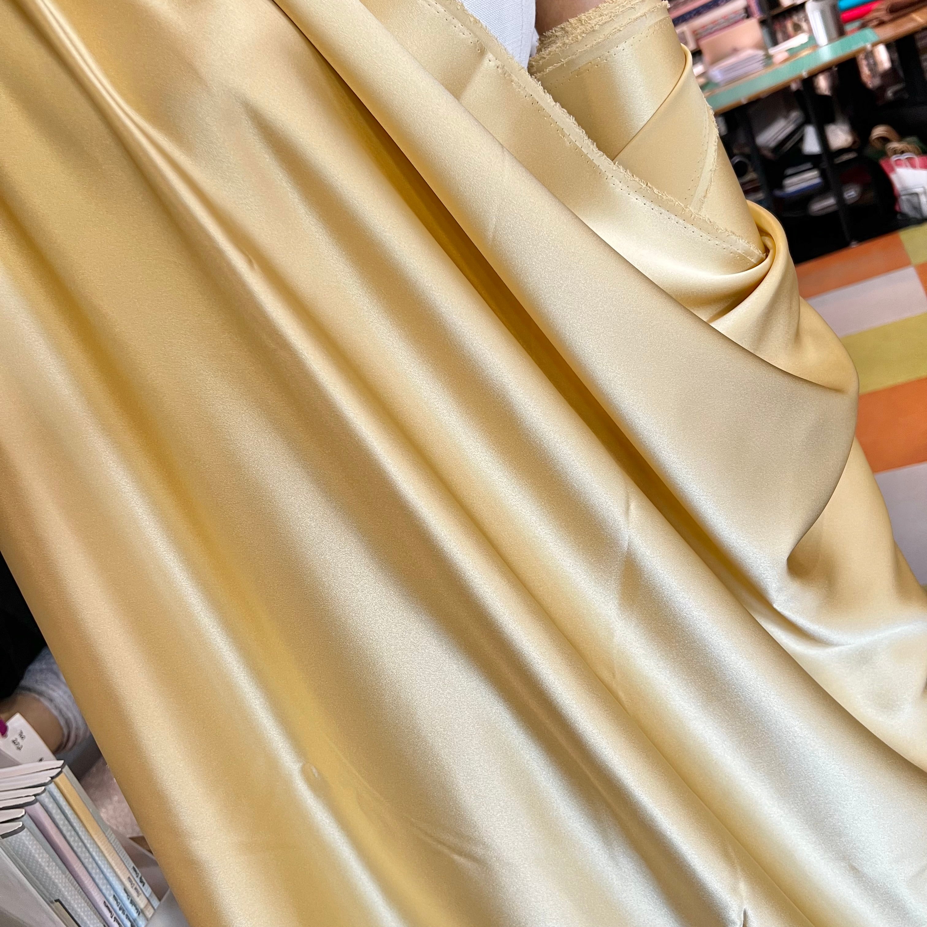 Golden Yellow Pure Silk Charmeuse Fabric- 44” Wide (364)