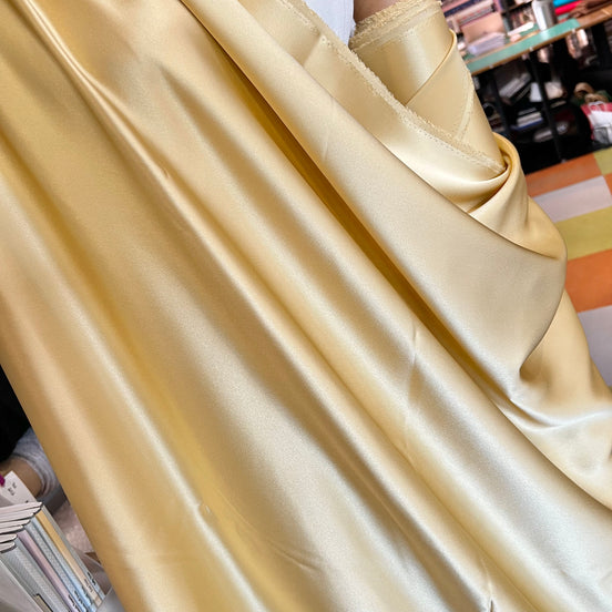 Golden Yellow Pure Silk Charmeuse Fabric- 44” Wide (364)