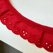 Red Cotton Ruffled Eyelet, 34MM or 1 1/3” Wide- 05270