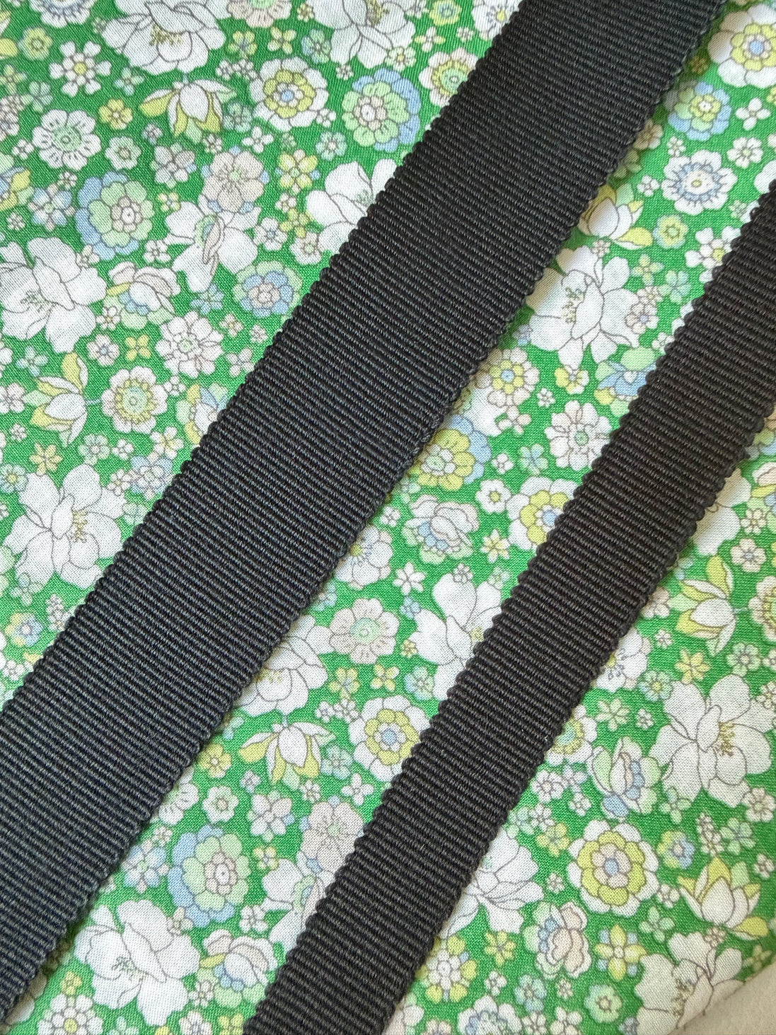 Black Cotton Petersham Ribbon- 1” Wide- 1301