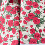 Liberty London- Carline Rose Tana Lawn Cotton- Red and Pale Cream- 54