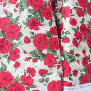 Liberty London- Carline Rose Tana Lawn Cotton- Red and Pale Cream- 54