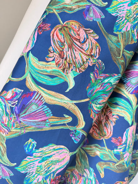 Liberty London- “Midnight Sketch" Tana Lawn Cotton- 54” - Blue