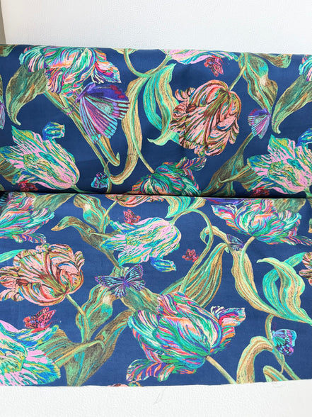 Liberty London- “Midnight Sketch" Tana Lawn Cotton- 54” - Blue