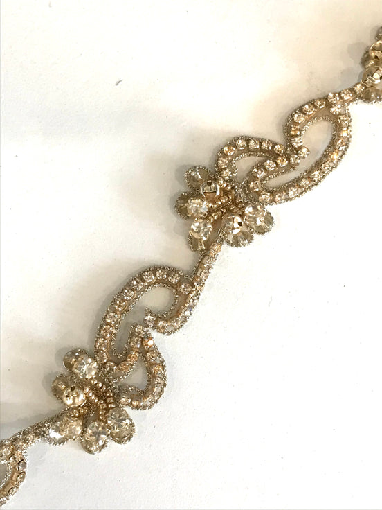 Gold and Rhinestone Applique/ trim