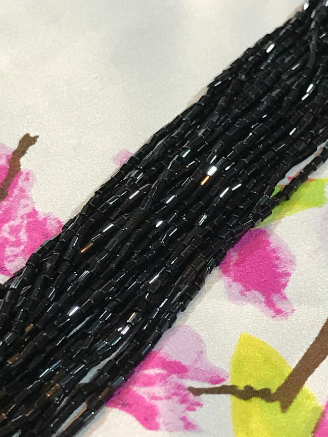 Black FACETTED 1" Bugle Beads (2148)