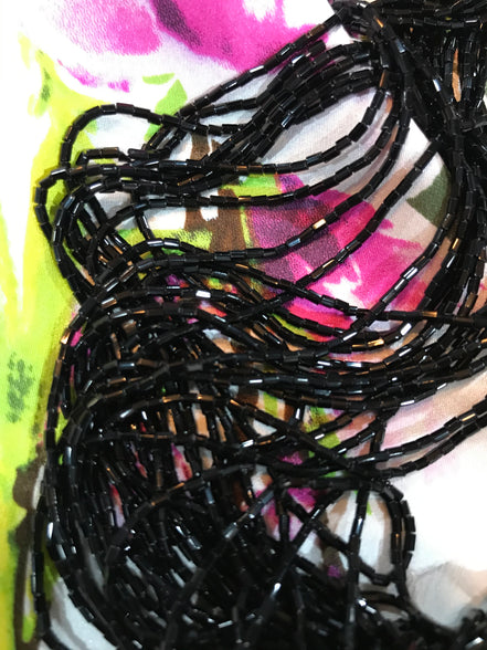 Black FACETTED 1" Bugle Beads (2148)