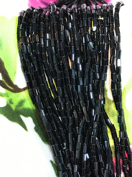 Black FACETTED 1" Bugle Beads (2148)