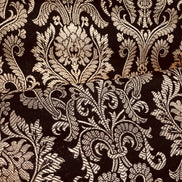 Black and Gold Silk Blend European Brocade-43