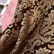 Black and Gold Silk Blend European Brocade-43