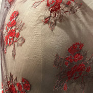 Red Black and Silver European Chantilly Lace- 37