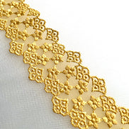 Yellow Embroidered Lace Trim- 1.5
