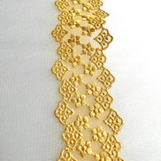 Yellow Embroidered Lace Trim- 1.5