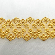 Yellow Embroidered Lace Trim- 1.5