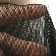 1303 Black Pure Silk Tulle- 48-50