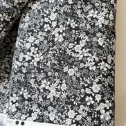 White, Black- Cotton Lawn- 42” Wide- Floral Print- Kokka