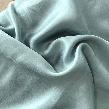 Blue- Gray “Ether" Pure Silk Sueded (Sand Washed) Charmeuse Fabric 44" Wide (355)