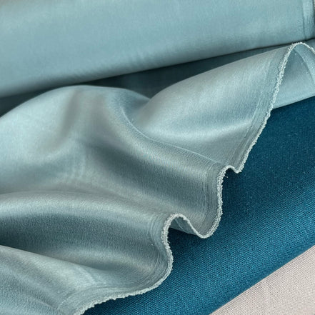 Blue- Gray “Ether" Pure Silk Sueded (Sand Washed) Charmeuse Fabric 44" Wide (355)