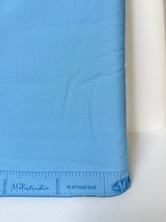 Blue Cotton Fabric- "Aero Blue”- Art Gallery Fabrics- AGF Solid- 44" Wide- PE-477
