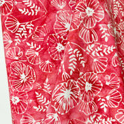 Batiks Poppy Seeds Peppermint Twist- Red, White Floral Cotton Fabric- 44