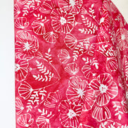 Batiks Poppy Seeds Peppermint Twist- Red, White Floral Cotton Fabric- 44