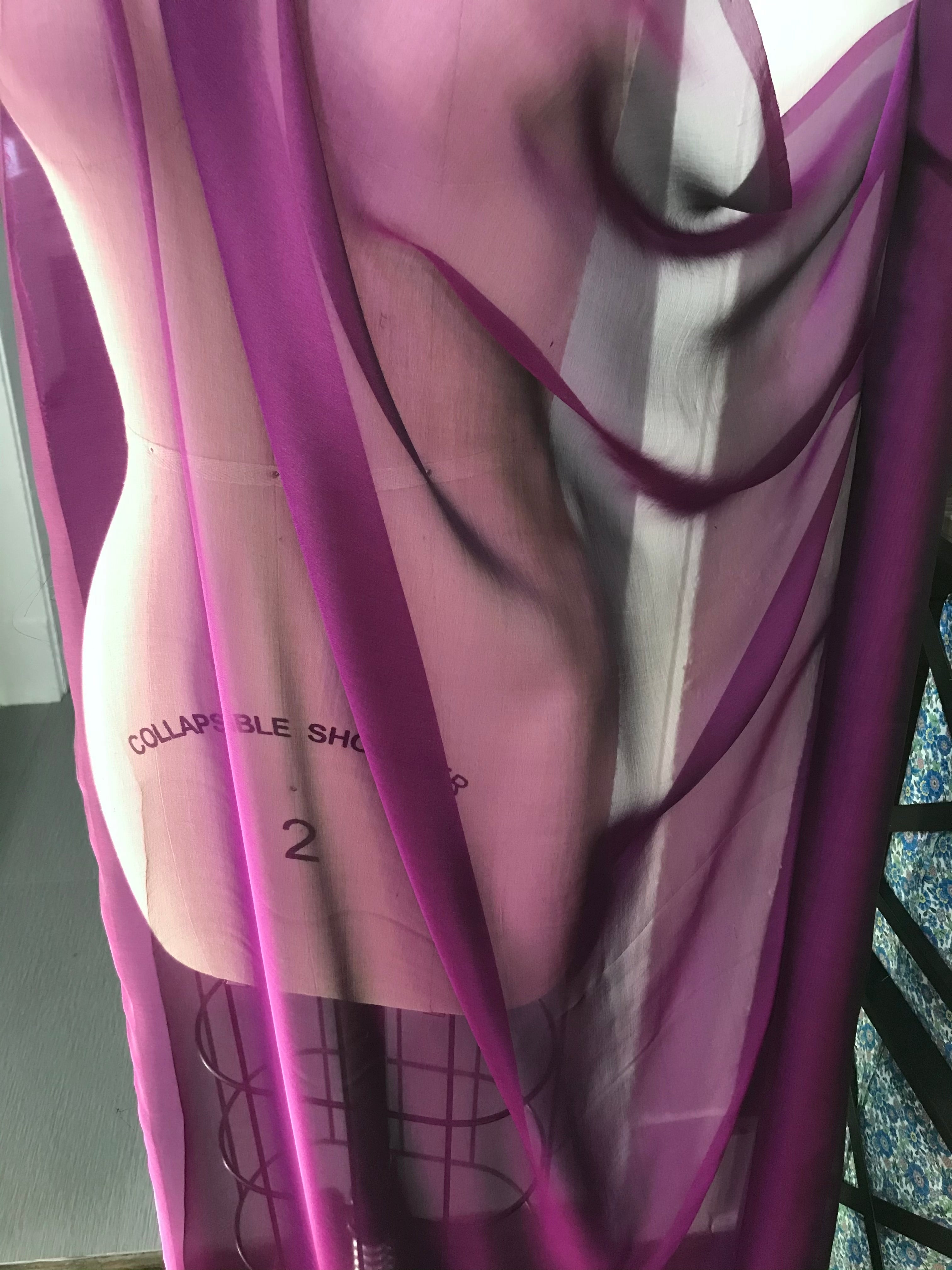 Bright Wine/ Purple Iridescent Pure Silk Chiffon 54