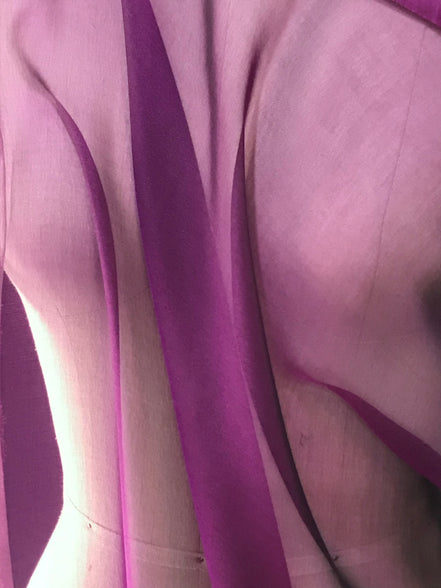 Bright Wine/ Purple Iridescent Pure Silk Chiffon 54" Wide (1213)
