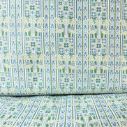 Green, Blue Floral Print on White- Palace Gardens Collection 