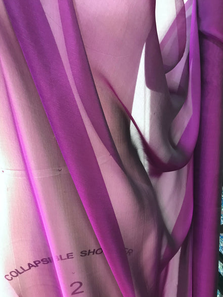 Bright Wine/ Purple Iridescent Pure Silk Chiffon 54" Wide (1213)