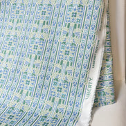 Green, Blue Floral Print on White- Palace Gardens Collection 