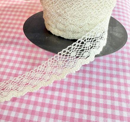 3380 Off White 100% Cotton Lace- 3/4" Wide or 20MM
