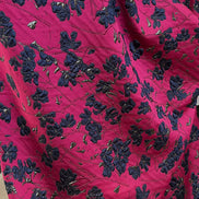 Dark Blue Floral On Magenta Jacquard- 51” Wide (1723)