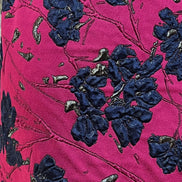 Dark Blue Floral On Magenta Jacquard- 51” Wide (1723)