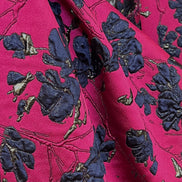 Dark Blue Floral On Magenta Jacquard- 51” Wide (1723)