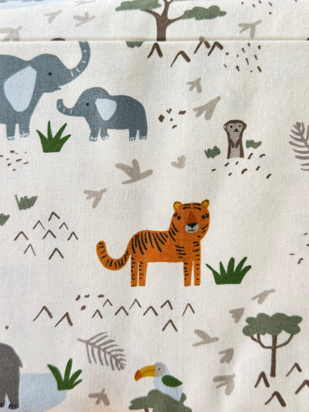 Leo & Savannah- Main in Gray- Safari Animals- Cotton Fabric- 44"