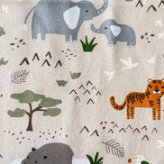 Leo & Savannah- Main in Gray- Safari Animals- Cotton Fabric- 44