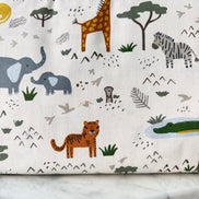 Leo & Savannah- Main in Cream- Safari Animals- Cotton Fabric- 44