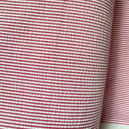 Red and White Seersucker Stripe- 57” Wide- Cotton Poly Blend
