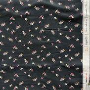 Pink-Purple & White Floral on Black Cotton Flannel- “Bloemenzee Rose