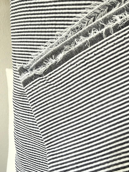 Black and White Seersucker Stripe- 57” Wide- Cotton Poly Blend