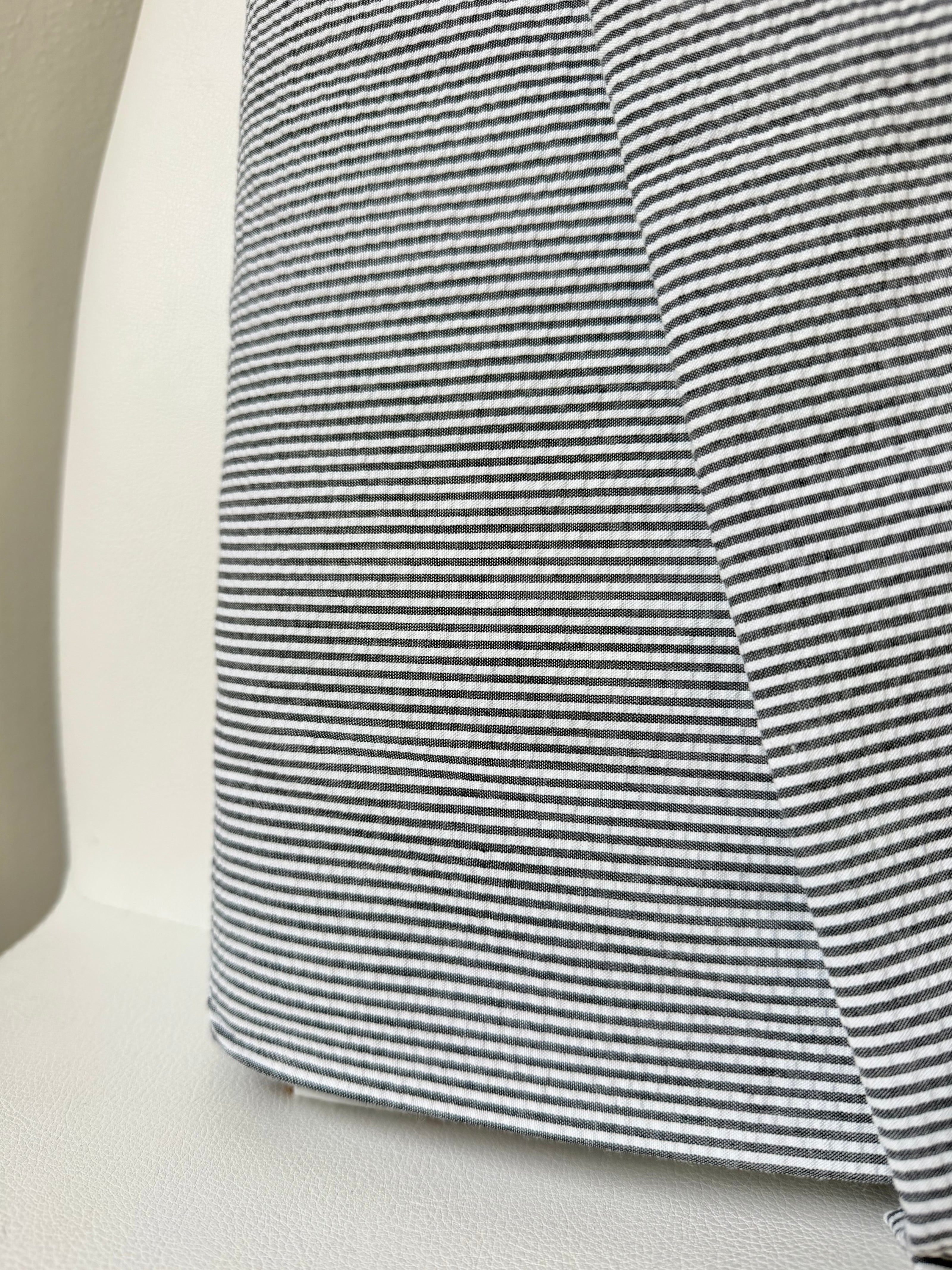 Black and White Seersucker Stripe- 57” Wide- Cotton Poly Blend
