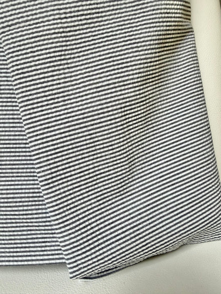 Black and White Seersucker Stripe- 57” Wide- Cotton Poly Blend
