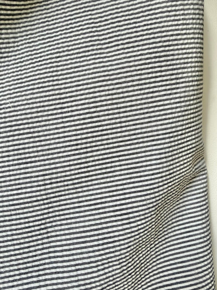 Black and White Seersucker Stripe- 57” Wide- Cotton Poly Blend