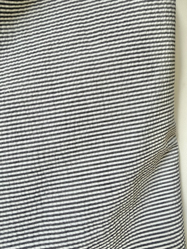 Black and White Seersucker Stripe- 57” Wide- Cotton Poly Blend