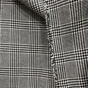 Sevenberry: Black, White Classic Plaid Twill- Lightweight Cotton- 57”- “Pepper