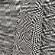 Sevenberry: Black, White Classic Plaid Twill- Lightweight Cotton- 57”- “Pepper