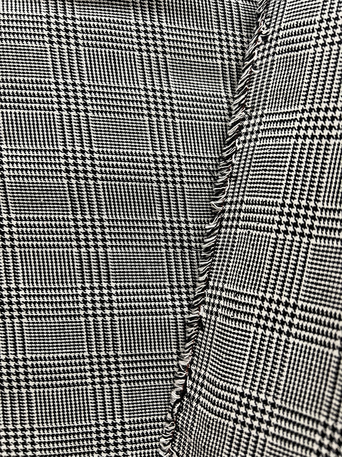 Sevenberry: Black, White Classic Plaid Twill- Lightweight Cotton- 57”- “Pepper