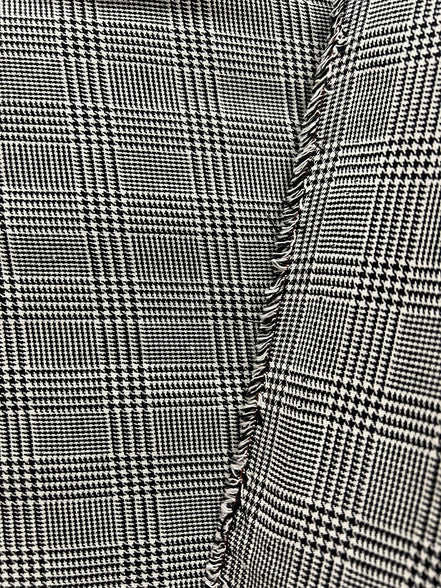Sevenberry: Black, White Classic Plaid Twill- Lightweight Cotton- 57”- “Pepper"
