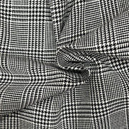 Sevenberry: Black, White Classic Plaid Twill- Lightweight Cotton- 57”- “Pepper